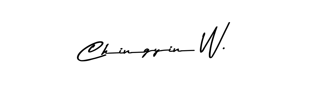 Make a beautiful signature design for name Chingyin W.. With this signature (Asem Kandis PERSONAL USE) style, you can create a handwritten signature for free. Chingyin W. signature style 9 images and pictures png