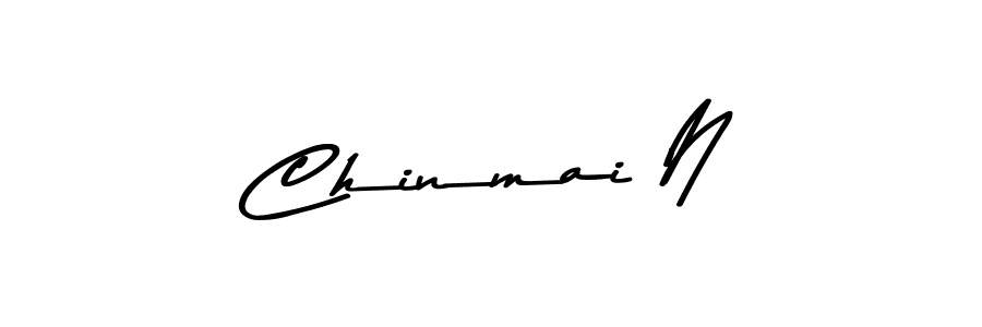 How to make Chinmai N name signature. Use Asem Kandis PERSONAL USE style for creating short signs online. This is the latest handwritten sign. Chinmai N signature style 9 images and pictures png