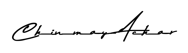 A sleek calligraphic signature for name Chinmay Achar utilizing Asem Kandis PERSONAL USE styling. Great for adding personal signatures to photos and art. Chinmay Achar signature style 9 images and pictures png