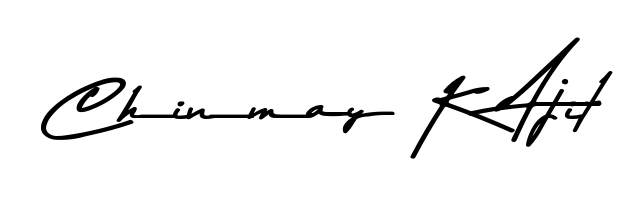Create an unforgettable impression when signing with Chinmay K Ajit name styled in Asem Kandis PERSONAL USE typography. 100% free online generator. Chinmay K Ajit signature style 9 images and pictures png
