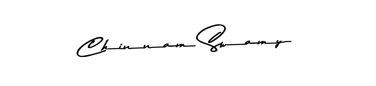 How to make Chinnam Swamy name signature. Use Asem Kandis PERSONAL USE style for creating short signs online. This is the latest handwritten sign. Chinnam Swamy signature style 9 images and pictures png