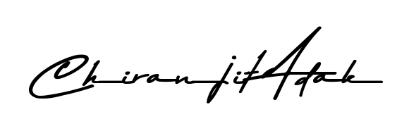 A classic penmanship look for Chiranjit Adak. The Asem Kandis PERSONAL USE font brings timeless elegance and confidence to every signed document. Chiranjit Adak signature style 9 images and pictures png