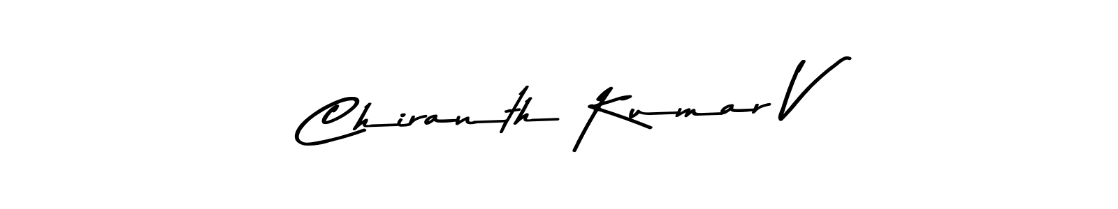 Asem Kandis PERSONAL USE is a professional signature style that is perfect for those who want to add a touch of class to their signature. It is also a great choice for those who want to make their signature more unique. Get Chiranth Kumar V name to fancy signature for free. Chiranth Kumar V signature style 9 images and pictures png