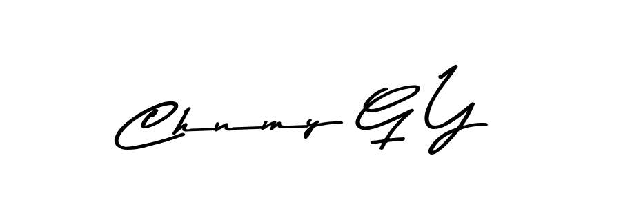 How to make Chnmy G Y name signature. Use Asem Kandis PERSONAL USE style for creating short signs online. This is the latest handwritten sign. Chnmy G Y signature style 9 images and pictures png