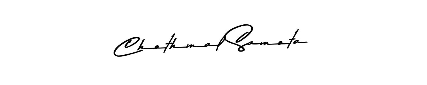 Design your own signature with our free online signature maker. With this signature software, you can create a handwritten (Asem Kandis PERSONAL USE) signature for name Chothmal Samota. Chothmal Samota signature style 9 images and pictures png