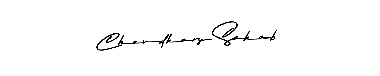 How to make Choudhary Sahab name signature. Use Asem Kandis PERSONAL USE style for creating short signs online. This is the latest handwritten sign. Choudhary Sahab signature style 9 images and pictures png