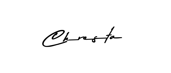 Chresta stylish signature style. Best Handwritten Sign (Asem Kandis PERSONAL USE) for my name. Handwritten Signature Collection Ideas for my name Chresta. Chresta signature style 9 images and pictures png