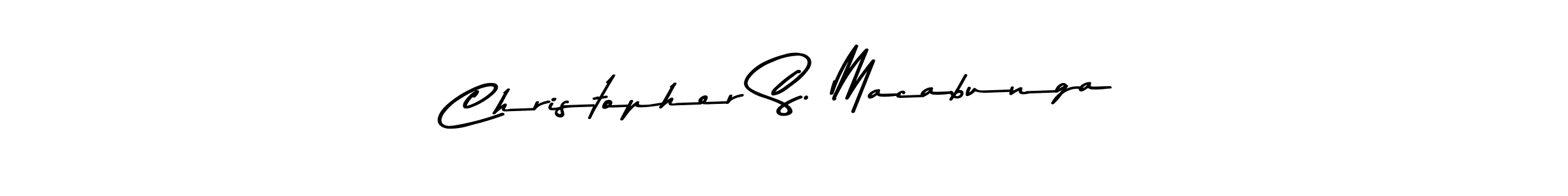 How to make Christopher S. Macabunga name signature. Use Asem Kandis PERSONAL USE style for creating short signs online. This is the latest handwritten sign. Christopher S. Macabunga signature style 9 images and pictures png