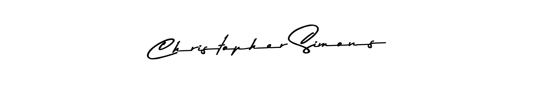 How to make Christopher Simons name signature. Use Asem Kandis PERSONAL USE style for creating short signs online. This is the latest handwritten sign. Christopher Simons signature style 9 images and pictures png