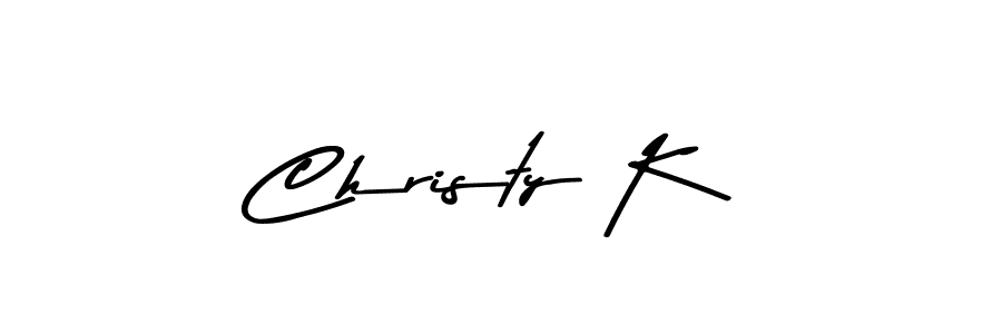 How to make Christy K name signature. Use Asem Kandis PERSONAL USE style for creating short signs online. This is the latest handwritten sign. Christy K signature style 9 images and pictures png