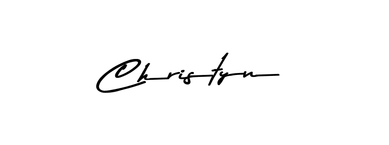 Create a beautiful signature design for name Christyn. With this signature (Asem Kandis PERSONAL USE) fonts, you can make a handwritten signature for free. Christyn signature style 9 images and pictures png