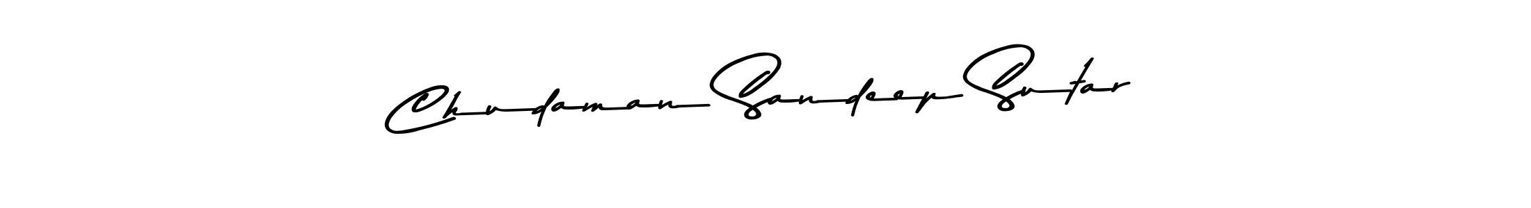 How to make Chudaman Sandeep Sutar name signature. Use Asem Kandis PERSONAL USE style for creating short signs online. This is the latest handwritten sign. Chudaman Sandeep Sutar signature style 9 images and pictures png