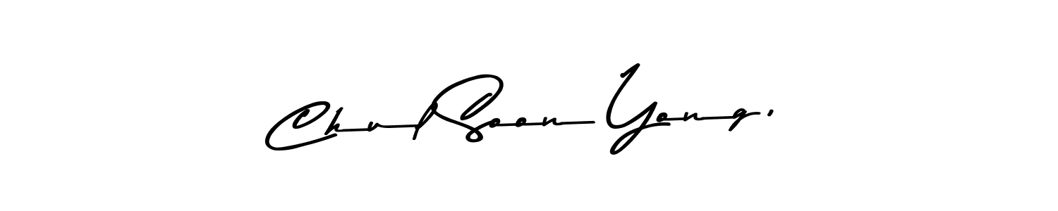 Also You can easily find your signature by using the search form. We will create Chul Soon Yong, name handwritten signature images for you free of cost using Asem Kandis PERSONAL USE sign style. Chul Soon Yong, signature style 9 images and pictures png