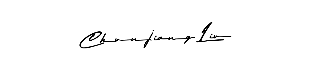 This is the best signature style for the Chunjiang Liu name. Also you like these signature font (Asem Kandis PERSONAL USE). Mix name signature. Chunjiang Liu signature style 9 images and pictures png