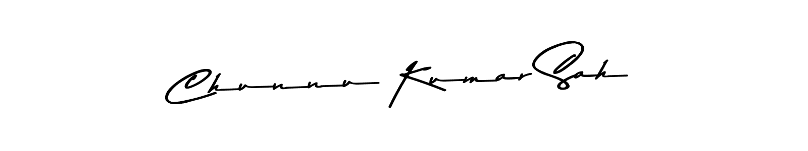 How to make Chunnu Kumar Sah name signature. Use Asem Kandis PERSONAL USE style for creating short signs online. This is the latest handwritten sign. Chunnu Kumar Sah signature style 9 images and pictures png