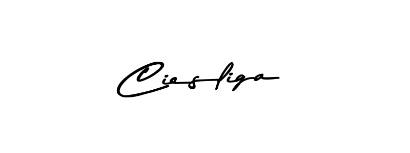 Create a beautiful signature design for name Ciesliga. With this signature (Asem Kandis PERSONAL USE) fonts, you can make a handwritten signature for free. Ciesliga signature style 9 images and pictures png