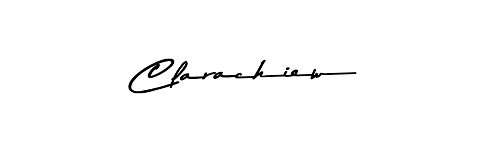 How to make Clarachiew name signature. Use Asem Kandis PERSONAL USE style for creating short signs online. This is the latest handwritten sign. Clarachiew signature style 9 images and pictures png