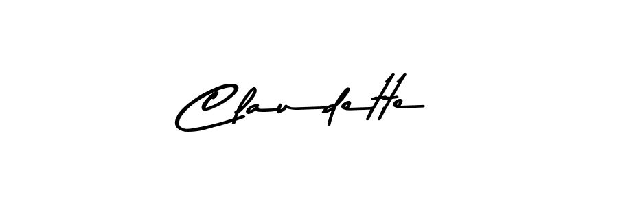 Create a beautiful signature design for name Claudette. With this signature (Asem Kandis PERSONAL USE) fonts, you can make a handwritten signature for free. Claudette signature style 9 images and pictures png