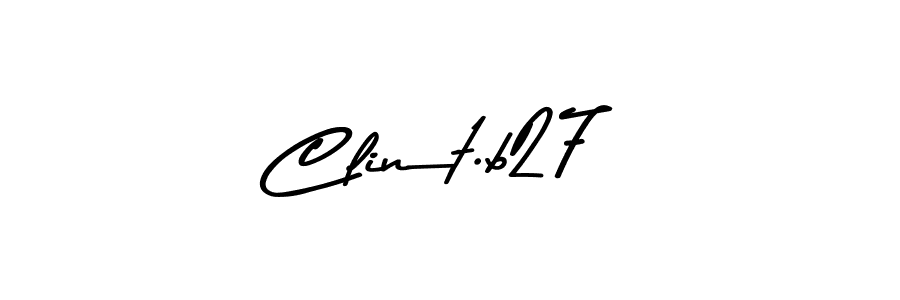 How to make Clint.b27 name signature. Use Asem Kandis PERSONAL USE style for creating short signs online. This is the latest handwritten sign. Clint.b27 signature style 9 images and pictures png