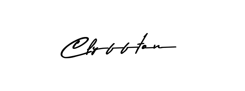 Clyffton stylish signature style. Best Handwritten Sign (Asem Kandis PERSONAL USE) for my name. Handwritten Signature Collection Ideas for my name Clyffton. Clyffton signature style 9 images and pictures png