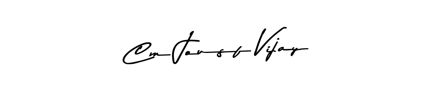 if you are searching for the best signature style for your name Cm Jousf Vijay. so please give up your signature search. here we have designed multiple signature styles  using Asem Kandis PERSONAL USE. Cm Jousf Vijay signature style 9 images and pictures png