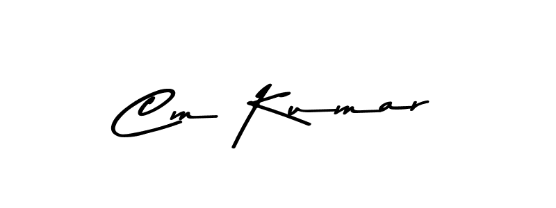 Create a beautiful signature design for name Cm Kumar. With this signature (Asem Kandis PERSONAL USE) fonts, you can make a handwritten signature for free. Cm Kumar signature style 9 images and pictures png