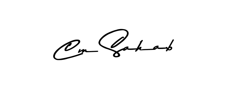 Make a beautiful signature design for name Cm Sahab. With this signature (Asem Kandis PERSONAL USE) style, you can create a handwritten signature for free. Cm Sahab signature style 9 images and pictures png