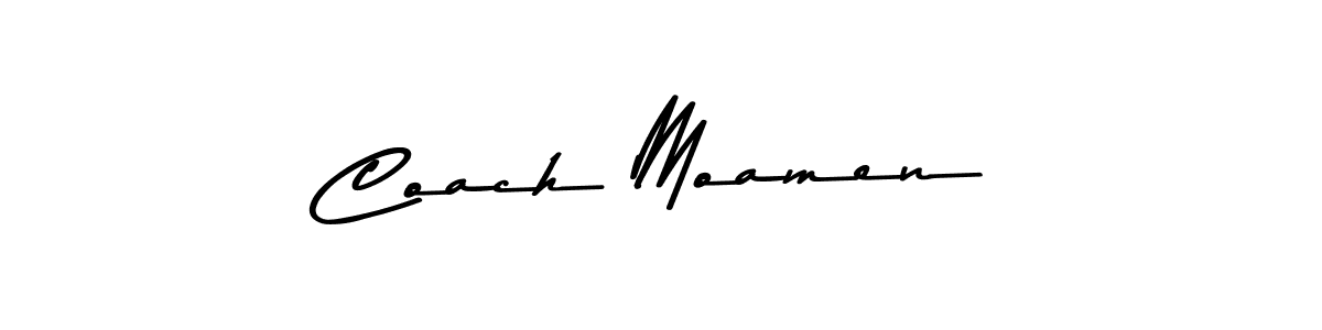 The best way (Asem Kandis PERSONAL USE) to make a short signature is to pick only two or three words in your name. The name Coach Moamen include a total of six letters. For converting this name. Coach Moamen signature style 9 images and pictures png