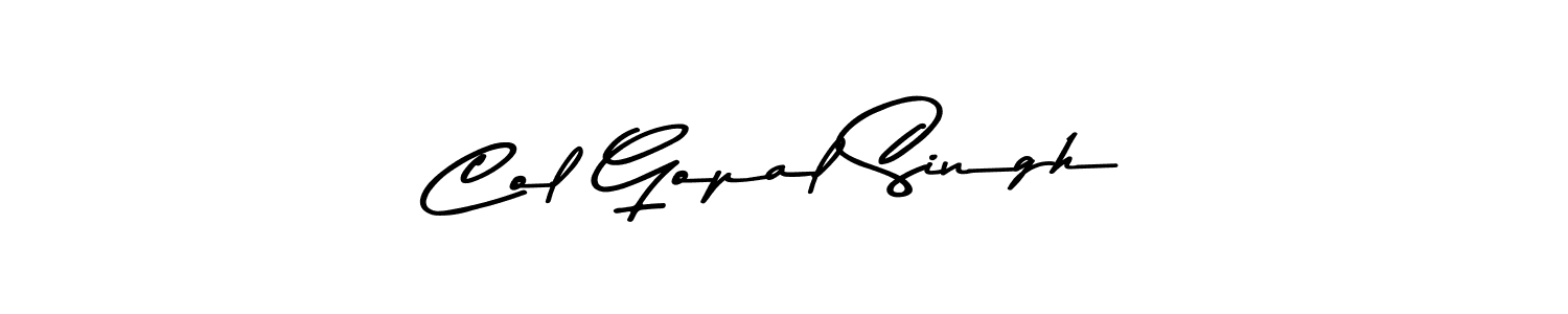 Also You can easily find your signature by using the search form. We will create Col Gopal Singh name handwritten signature images for you free of cost using Asem Kandis PERSONAL USE sign style. Col Gopal Singh signature style 9 images and pictures png