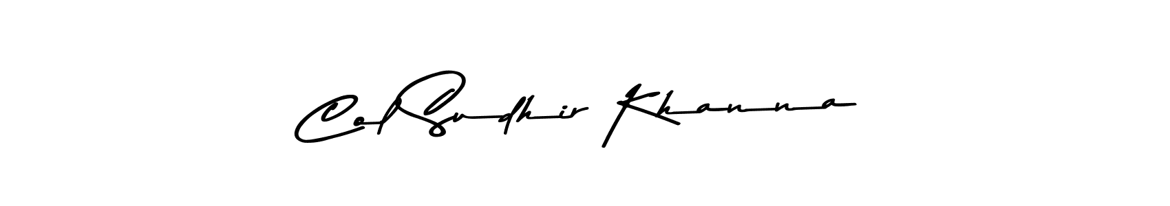 Make a beautiful signature design for name Col Sudhir Khanna. With this signature (Asem Kandis PERSONAL USE) style, you can create a handwritten signature for free. Col Sudhir Khanna signature style 9 images and pictures png