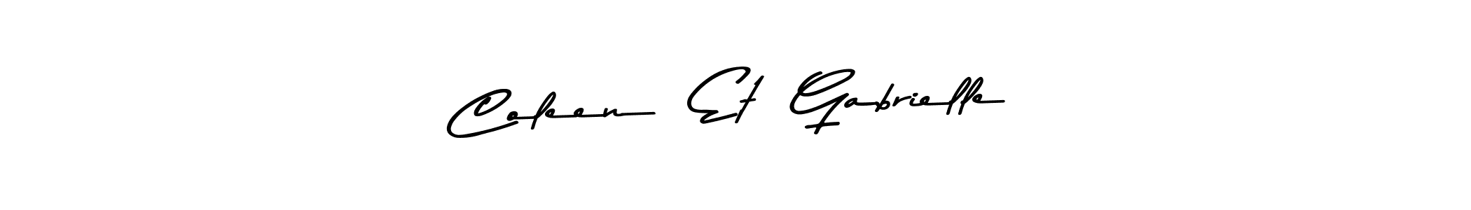 The best way (Asem Kandis PERSONAL USE) to make a short signature is to pick only two or three words in your name. The name Coleen  Et  Gabrielle include a total of six letters. For converting this name. Coleen  Et  Gabrielle signature style 9 images and pictures png