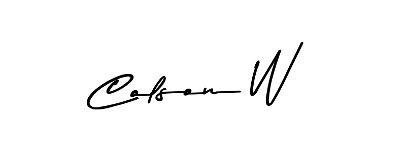 Design your own signature with our free online signature maker. With this signature software, you can create a handwritten (Asem Kandis PERSONAL USE) signature for name Colson W. Colson W signature style 9 images and pictures png