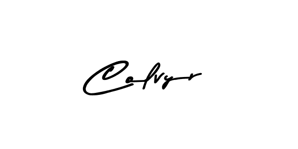 How to make Colvyr name signature. Use Asem Kandis PERSONAL USE style for creating short signs online. This is the latest handwritten sign. Colvyr signature style 9 images and pictures png