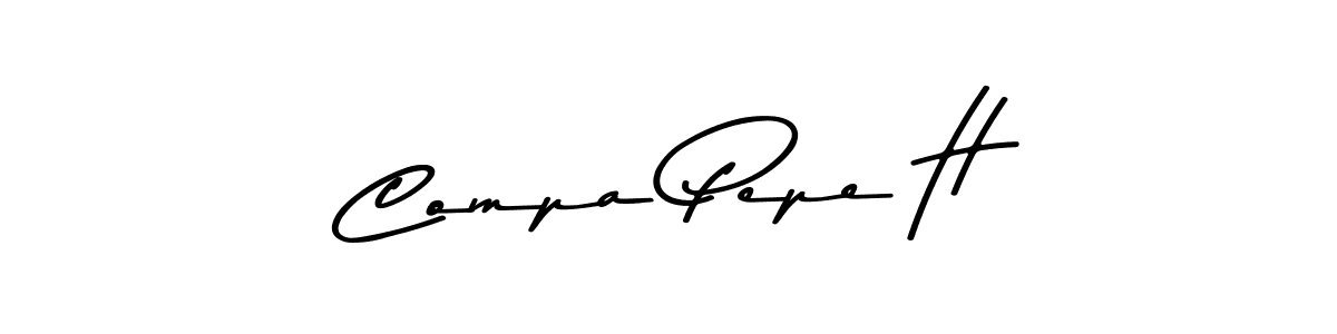 Create a beautiful signature design for name Compa Pepe H. With this signature (Asem Kandis PERSONAL USE) fonts, you can make a handwritten signature for free. Compa Pepe H signature style 9 images and pictures png
