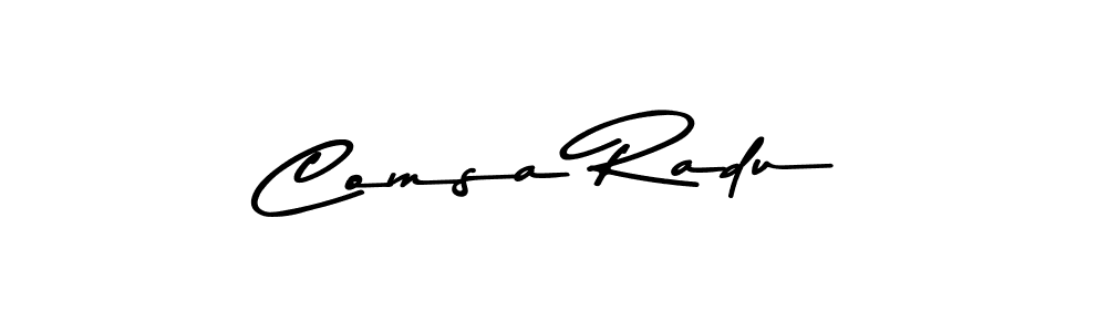 Make a beautiful signature design for name Comsa Radu. With this signature (Asem Kandis PERSONAL USE) style, you can create a handwritten signature for free. Comsa Radu signature style 9 images and pictures png