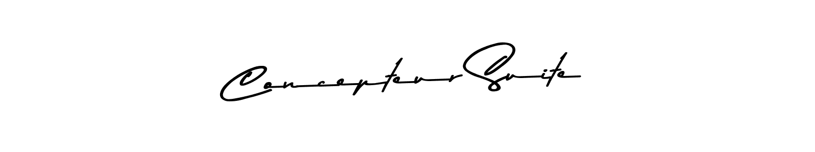 Create a beautiful signature design for name Concepteur Suite. With this signature (Asem Kandis PERSONAL USE) fonts, you can make a handwritten signature for free. Concepteur Suite signature style 9 images and pictures png