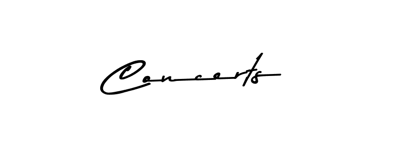 Design your own signature with our free online signature maker. With this signature software, you can create a handwritten (Asem Kandis PERSONAL USE) signature for name Concerts. Concerts signature style 9 images and pictures png