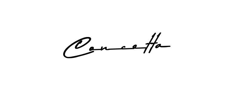 Create a beautiful signature design for name Concetta. With this signature (Asem Kandis PERSONAL USE) fonts, you can make a handwritten signature for free. Concetta signature style 9 images and pictures png