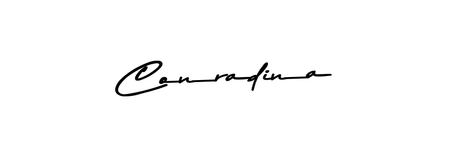 Make a beautiful signature design for name Conradina. With this signature (Asem Kandis PERSONAL USE) style, you can create a handwritten signature for free. Conradina signature style 9 images and pictures png
