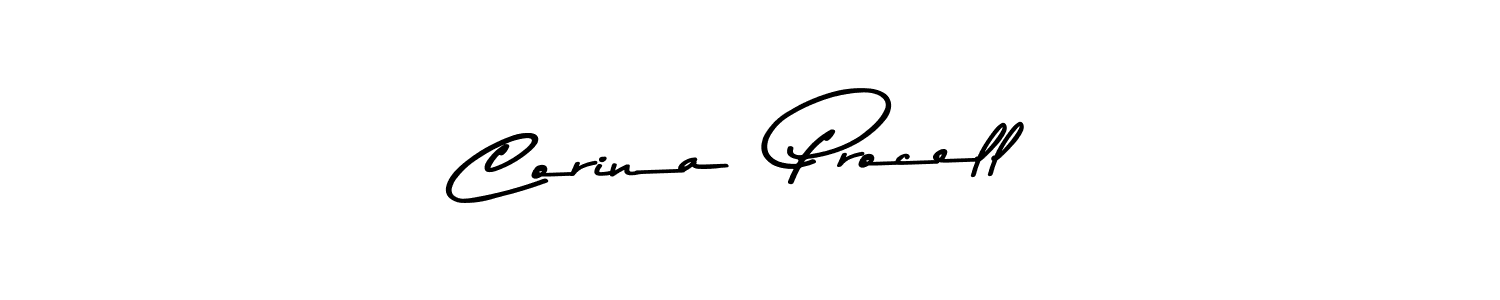 The best way (Asem Kandis PERSONAL USE) to make a short signature is to pick only two or three words in your name. The name Corina  Procell include a total of six letters. For converting this name. Corina  Procell signature style 9 images and pictures png
