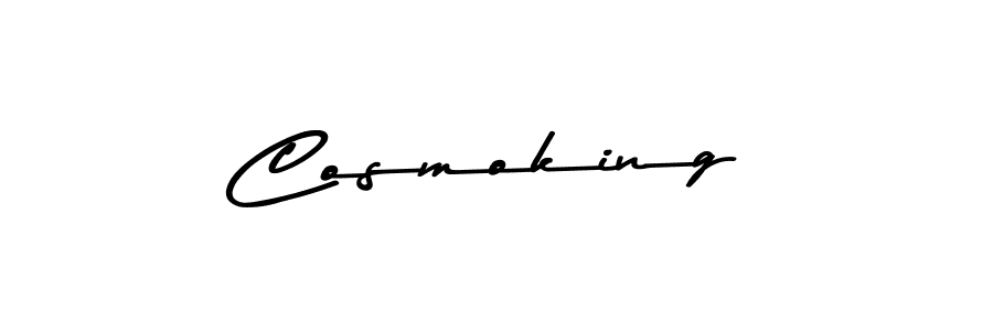 How to make Cosmoking name signature. Use Asem Kandis PERSONAL USE style for creating short signs online. This is the latest handwritten sign. Cosmoking signature style 9 images and pictures png