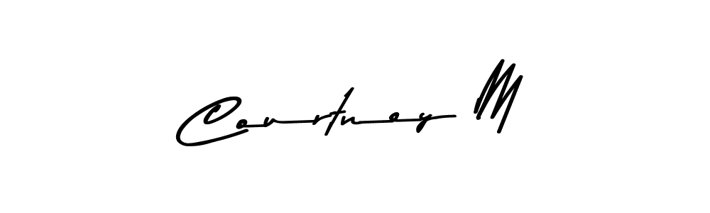 Create a beautiful signature design for name Courtney M. With this signature (Asem Kandis PERSONAL USE) fonts, you can make a handwritten signature for free. Courtney M signature style 9 images and pictures png