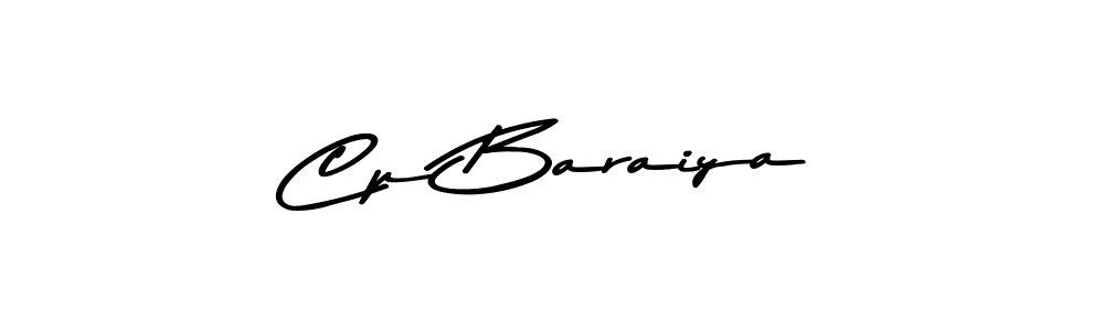 How to make Cp Baraiya name signature. Use Asem Kandis PERSONAL USE style for creating short signs online. This is the latest handwritten sign. Cp Baraiya signature style 9 images and pictures png