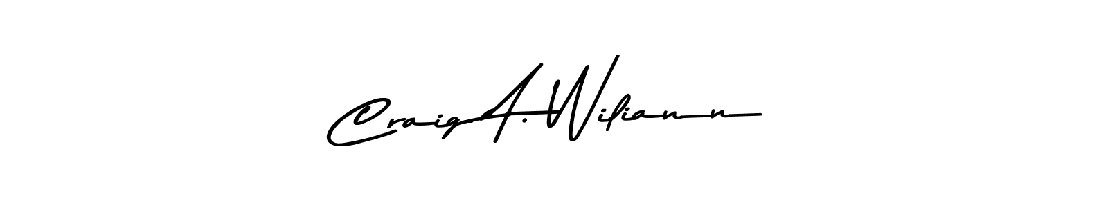 Create a beautiful signature design for name Craig A. Wiliann. With this signature (Asem Kandis PERSONAL USE) fonts, you can make a handwritten signature for free. Craig A. Wiliann signature style 9 images and pictures png