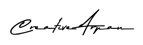 Create your official email sign-off with Creative Arpan name in Asem Kandis PERSONAL USE style. Crisp, clean, and perfectly legible across all screens. Creative Arpan signature style 9 images and pictures png