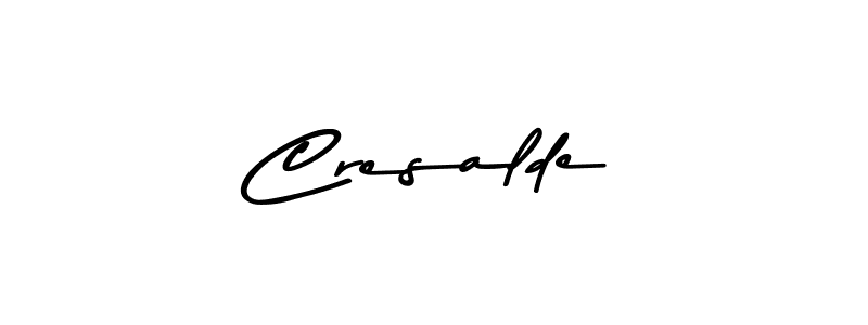 Make a beautiful signature design for name Cresalde. With this signature (Asem Kandis PERSONAL USE) style, you can create a handwritten signature for free. Cresalde signature style 9 images and pictures png