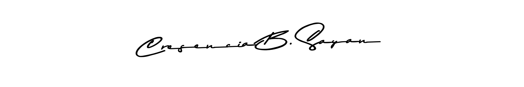 It looks lik you need a new signature style for name Cresencia B. Sayan. Design unique handwritten (Asem Kandis PERSONAL USE) signature with our free signature maker in just a few clicks. Cresencia B. Sayan signature style 9 images and pictures png