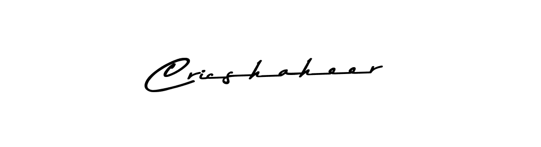 Cricshaheer stylish signature style. Best Handwritten Sign (Asem Kandis PERSONAL USE) for my name. Handwritten Signature Collection Ideas for my name Cricshaheer. Cricshaheer signature style 9 images and pictures png