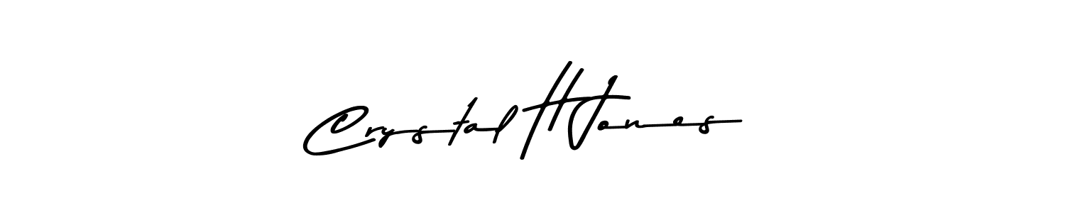 Create a beautiful signature design for name Crystal H Jones. With this signature (Asem Kandis PERSONAL USE) fonts, you can make a handwritten signature for free. Crystal H Jones signature style 9 images and pictures png