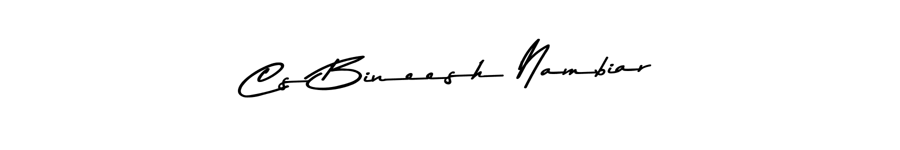 Use a signature maker to create a handwritten signature online. With this signature software, you can design (Asem Kandis PERSONAL USE) your own signature for name Cs Bineesh Nambiar. Cs Bineesh Nambiar signature style 9 images and pictures png